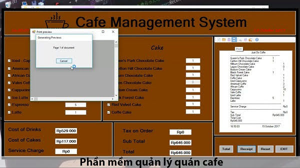 phần mềm bán cafe
